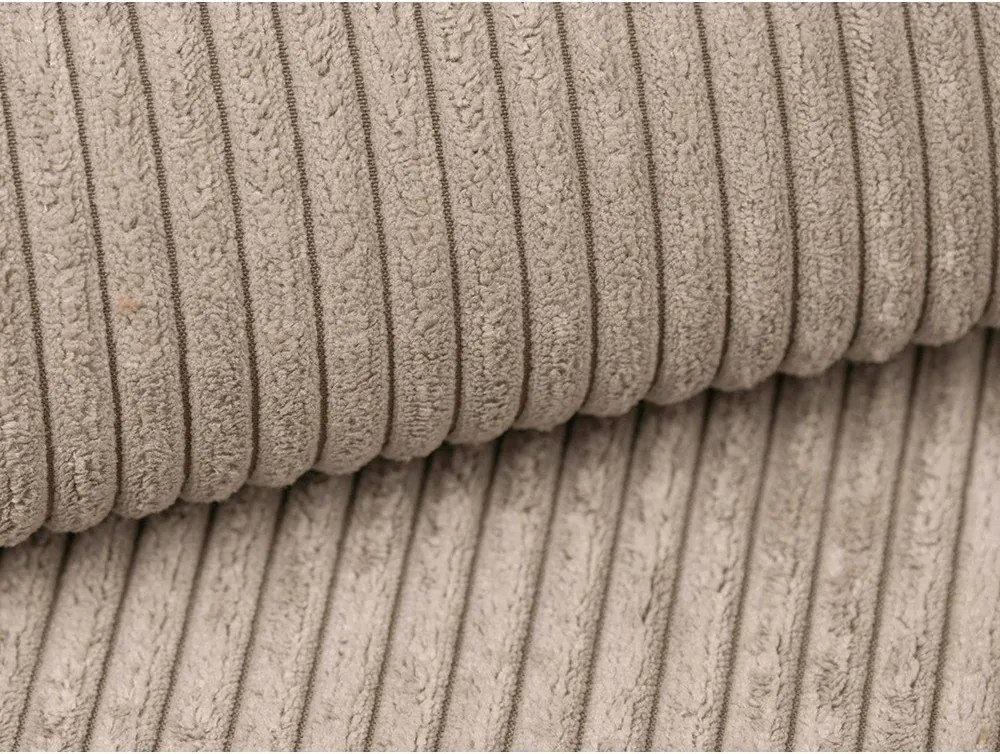 Colțar maro deschis cu tapițerie din catifea reiată Campi – Cosmopolitan Design