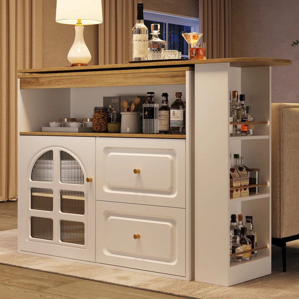 Dulap sideboard rotativ 360°, Alb | Aosom Romania
