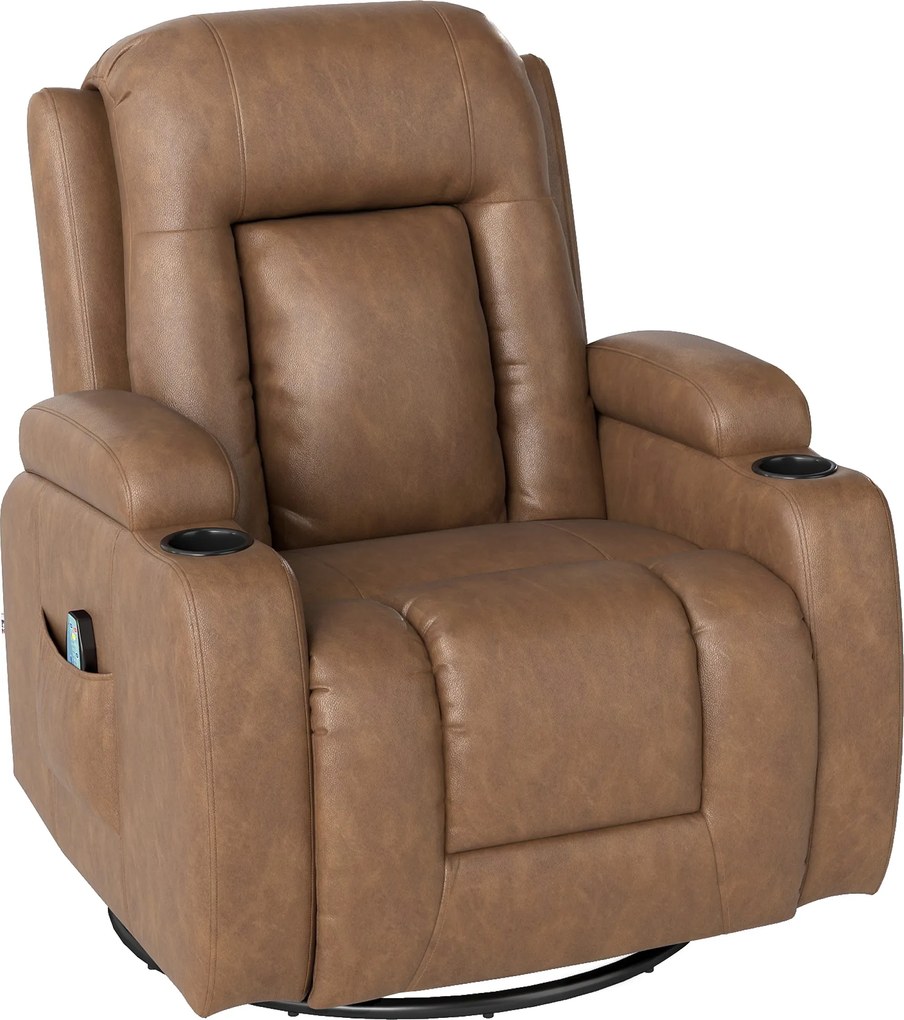 HOMCOM Fotoliu de Masaj cu Încălzire, Înclinare la 150°, 8 Puncte de Masaj și Telecomandă, 85x94x104 cm, Negru | Aosom Romania