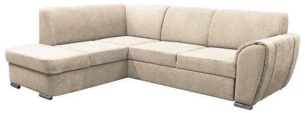 Colțar extensibil în L SERPA, cu ladă de depozitare, variantă stânga, bej