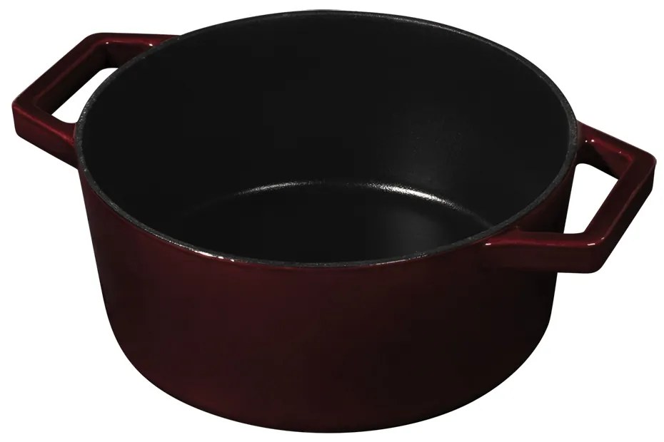 Oală din fontă 24 cm cu capac, 4.35 L Berlinger Haus BH 6497, Burgundy Line, compatibilă cuptor/inducție