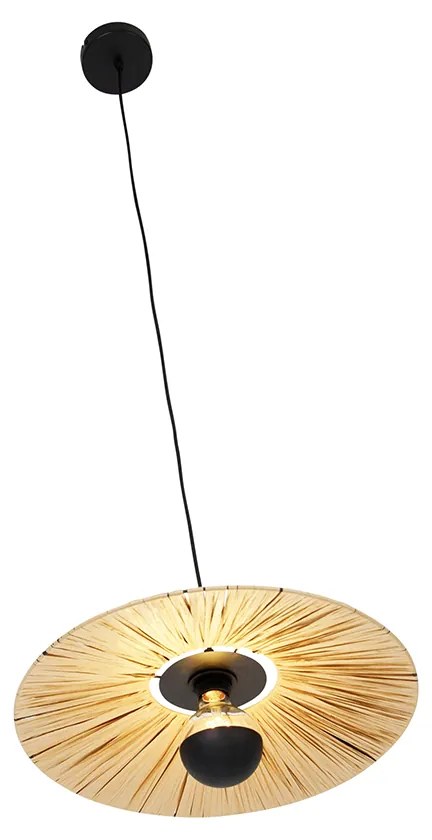 Lampă suspendată rustică neagră cu frânghie 45 cm - Leia