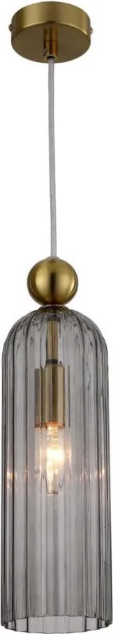 Pendul suspendat pe cablu PIEGA, 1xE14/40W/230V, alamă/negru fumuriu