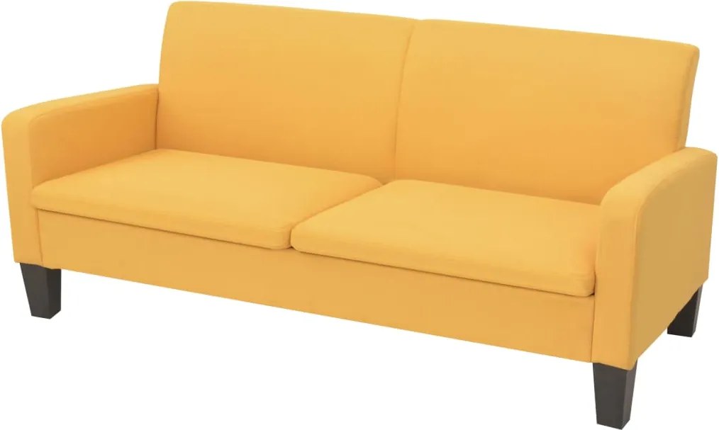 vidaXL Canapea cu 3 locuri, 180 x 65 x 76 cm, galben