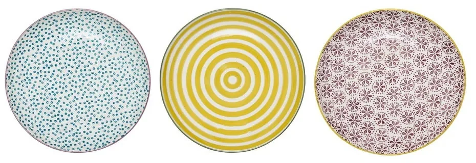 Set de 3 farfurii de desert din gresie ceramică Bloomingville Patrizia, ø 16 cm