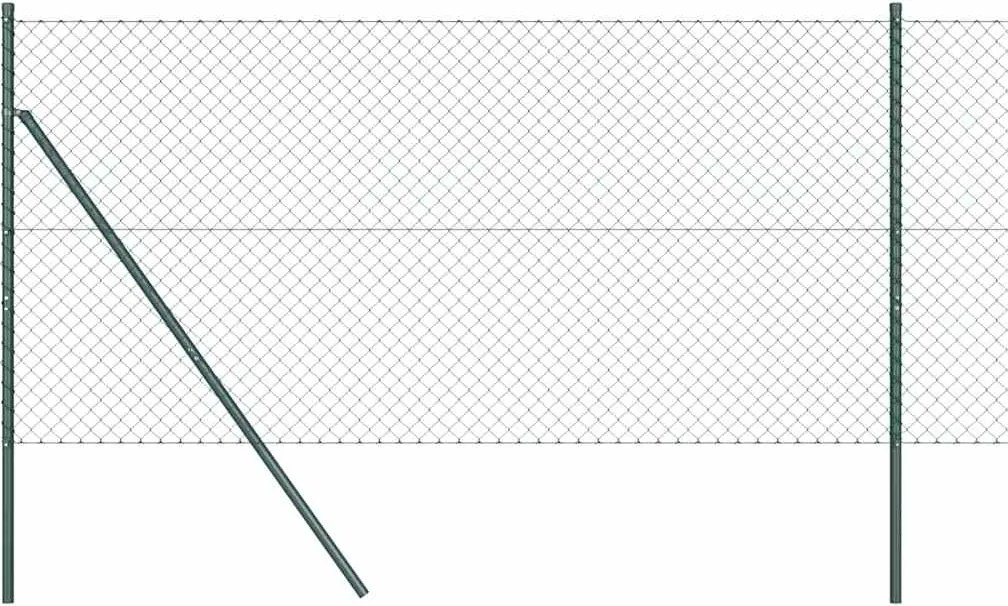 vidaXL Stâlp de gard. Verde 10 x 1 m (plasă de 40 x 40 mm) Oțel și PVC