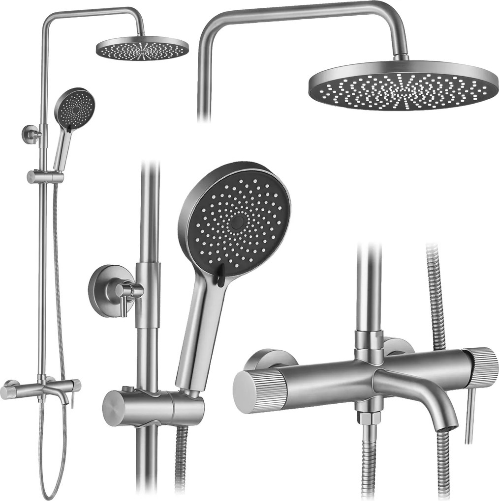 Set dus Rea Lungo Stripe Brush Nickel