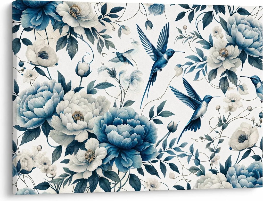 Tablou - Colibri cu flori (70x50 cm)
