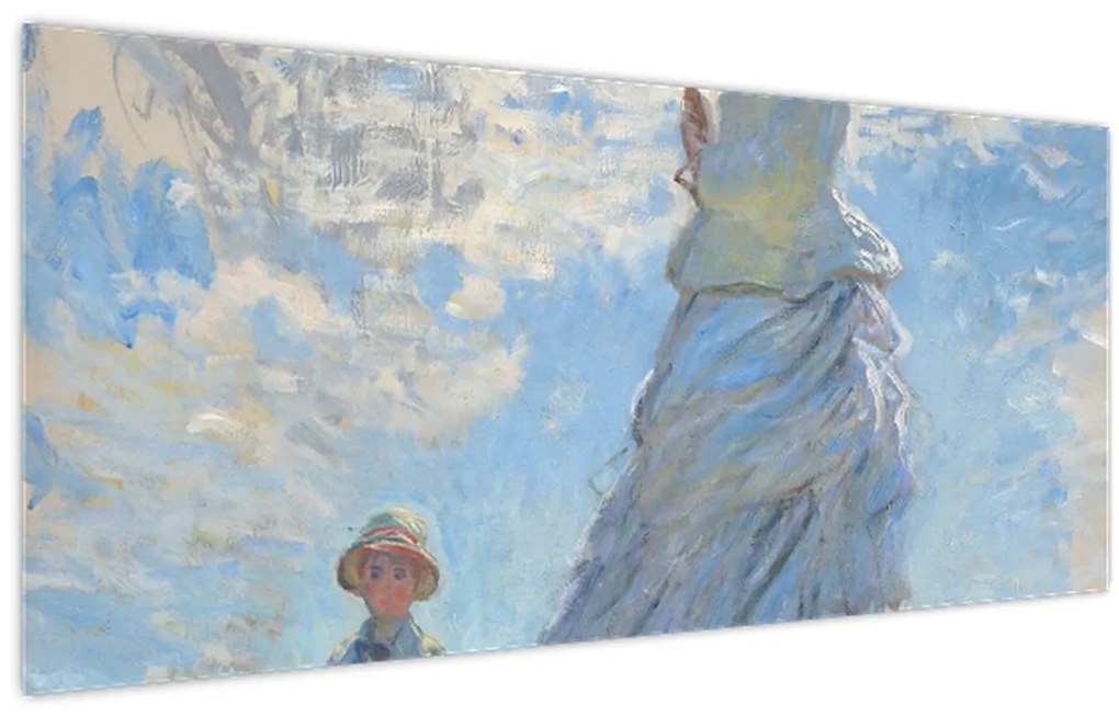 Tablou - Claude Monet, Woman with a Parasol - Madame Monet and Her Son, reproducere (120x50 cm)