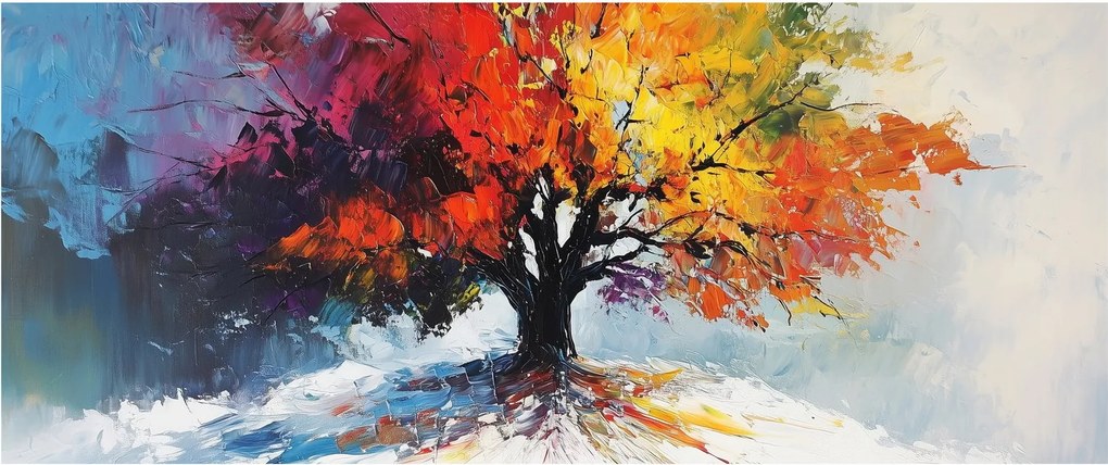 Tablou - Copac multicolor (120x50 cm)