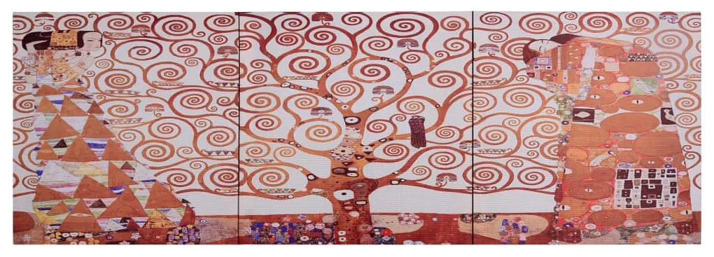 Set tablouri din panza, imprimeu copac, galben, 120 x 40 cm 120 x 40 cm, Galben copac