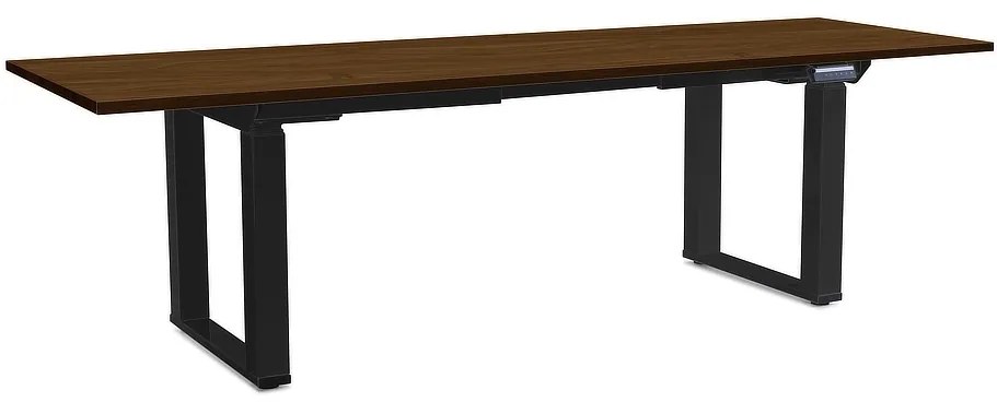 Masă înălțime reglabilă OfficeTech Strong 240 x 80 cm, picioare negre, nuc