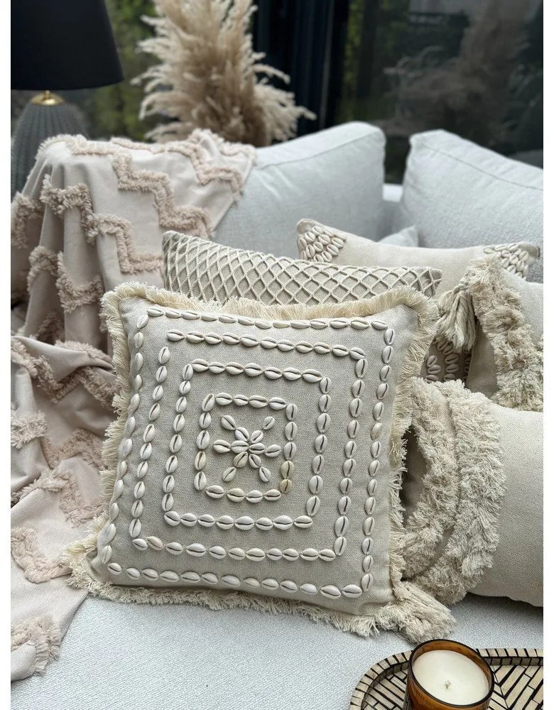 Față de pernă din bumbac 43x43 cm Seashells – Mioli Decor