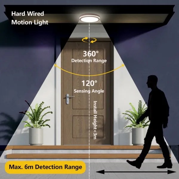 Brilagi - Plafonieră LED BENE pentru exterior, 24W, 230V, Ø26 cm, maro, IP54