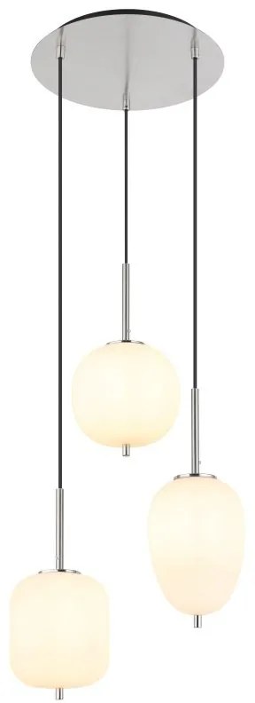 Lustra 3L design modern Blacky I nichel mat