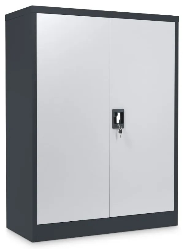 Dulap metalic universal mediu 90 x 40 x 120 cm, încuietoare cilindru, gri deschis - ral 7035