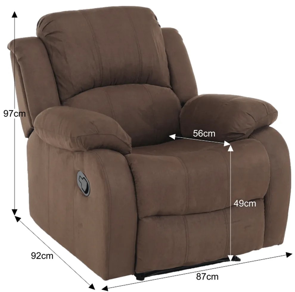 Fotoliu relaxant reglabil -recliner, material maro,Bortis Impex