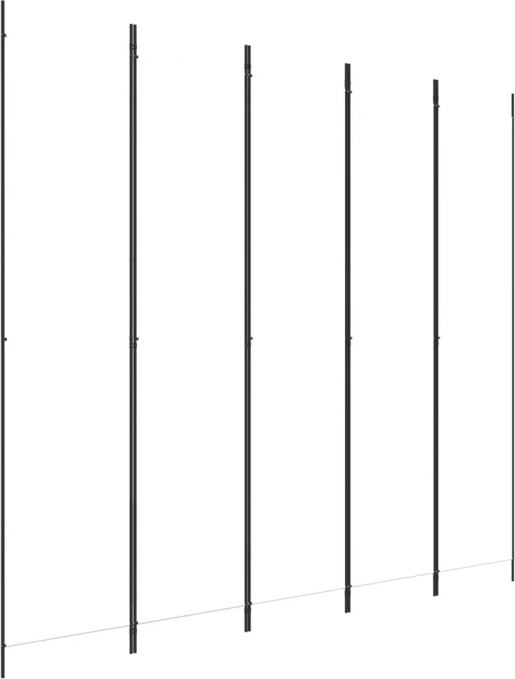 vidaXL Paravan de cameră cu 5 panouri, alb, 250x220 cm, textil