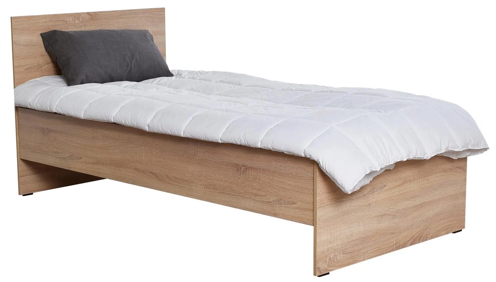 Pat de o persoană 90 cm Krynalona 1 (cu somieră) (stejar sonoma). 1108499