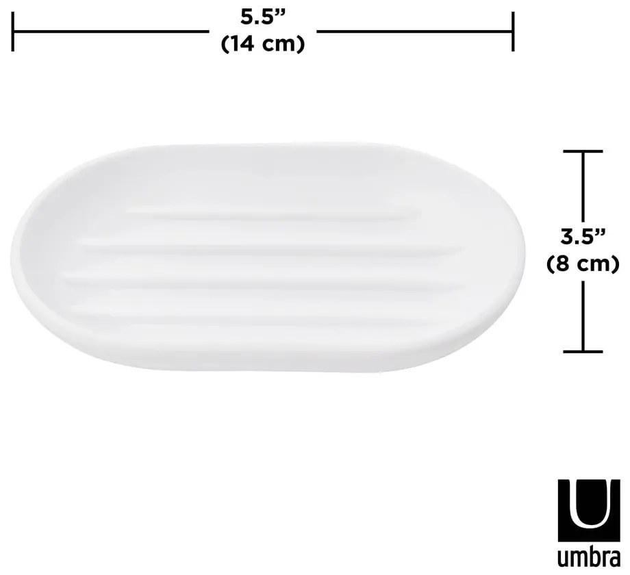 Săpunieră albă din plastic Touch – Umbra