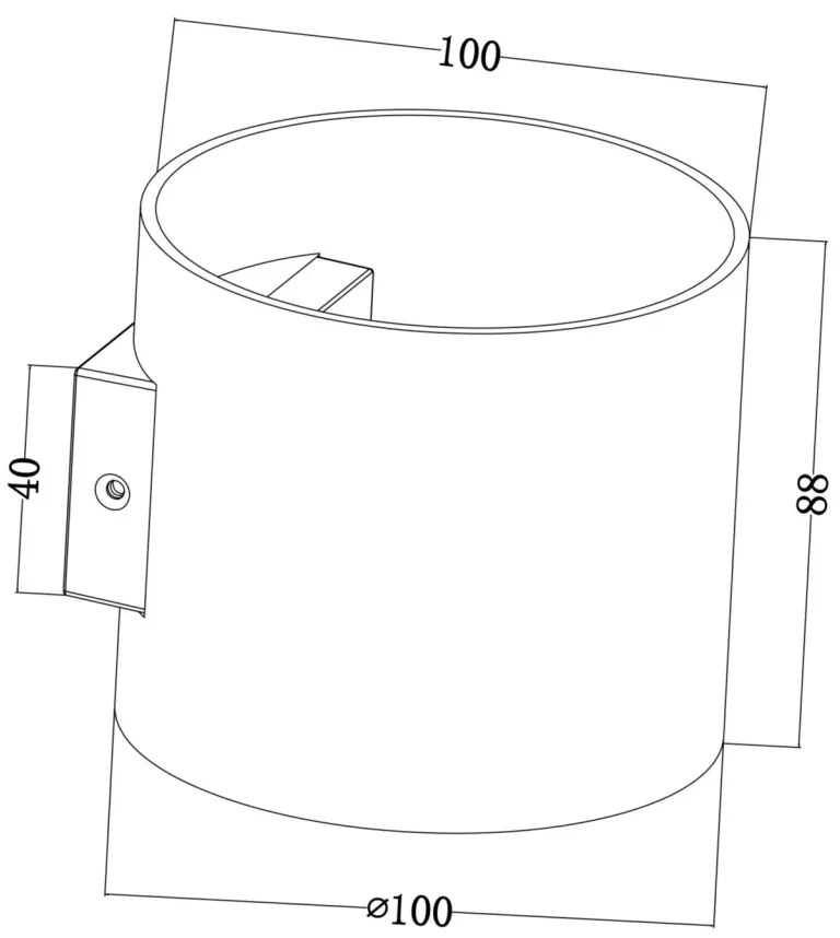 Aplica de perete design tehnic Rond auriu MYC066WL-01MG