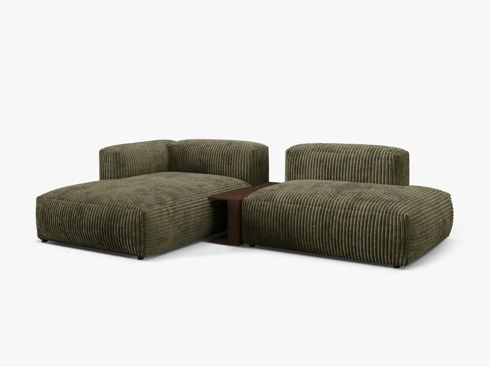 Coltar modular Martina corduroy Tilia L285 cm + masuta de cafea