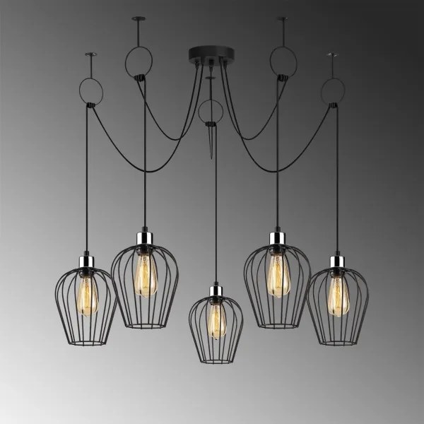 Lustră pe cablu TEL 5xE27/40W/230V