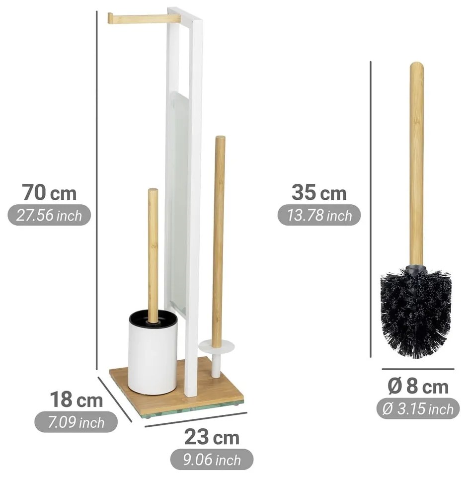 Suport pentru hârtie igienică alb/în culoare naturală din oțel Rivalta – Wenko