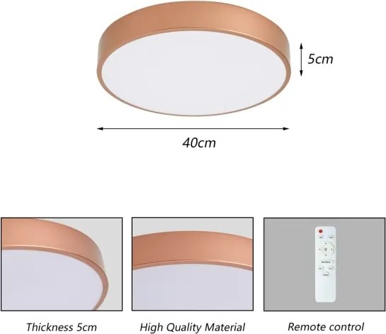 Brilagi - Plafonieră LED dimabilă POOL LED/48W/230V Ø 40 cm, finisaj bronz + telecomandă