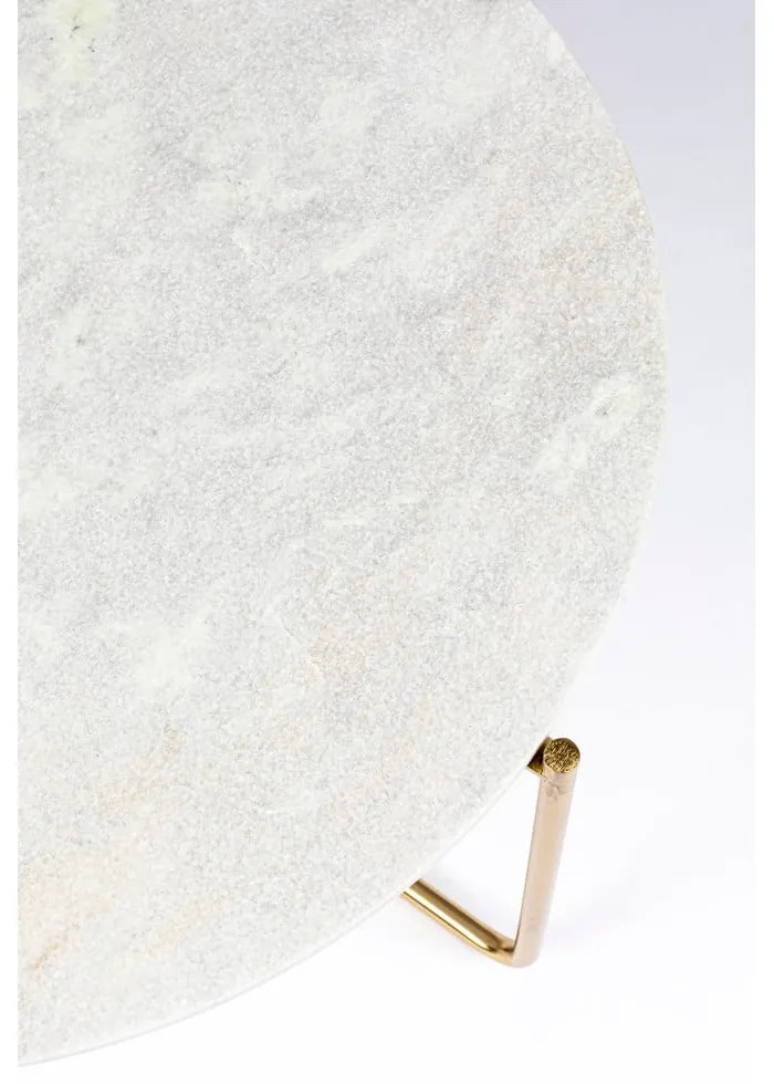 Măsuță de cafea albă/aurie rotundă cu blat din marmură ø 70 cm Timpa – White Label