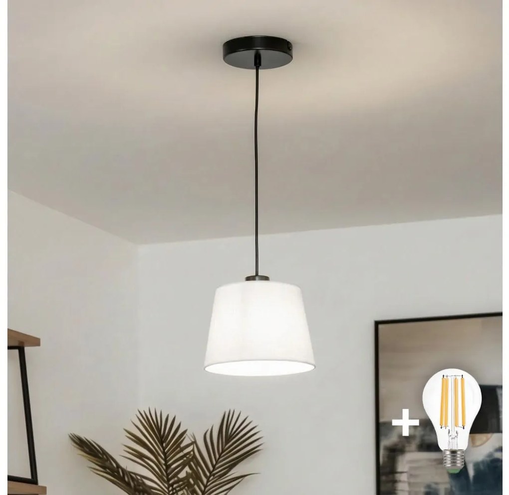 Brilagi - Lampă suspendată LED pe cablu CERIA 1xE27/40W/230V, Ø 20,5 cm, albă