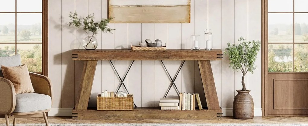 MAM32 - Masa Consola, 180 cm, masuta hol, living, dining, dormitor - Maro