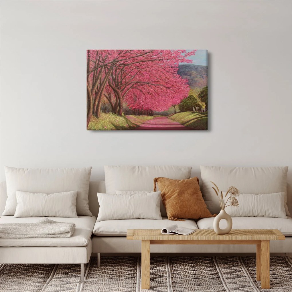 Tablou cu copaci înfloriți (90x60 cm)