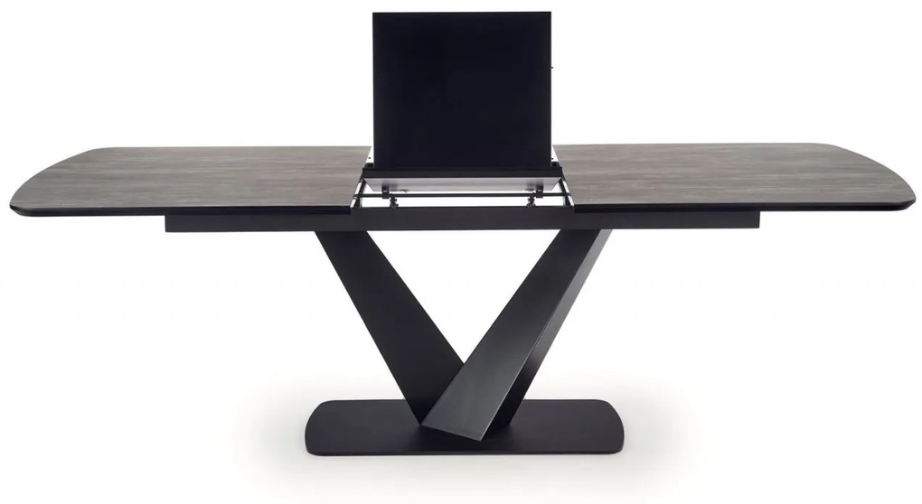Set masa extensibila Vinston 180-230 cm + 4 scaune K424 gri/negru