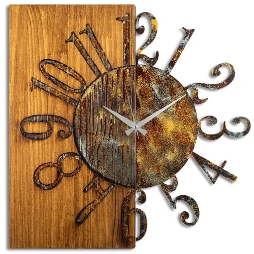 Ceas de perete 58x58 cm 1xAA lemn/metal