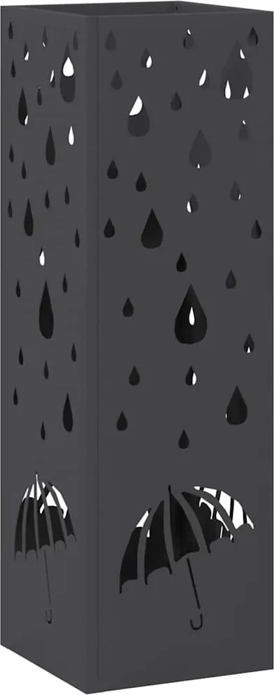 vidaXL Suport pentru umbrele Negru 15,5 x 15,5 x 49 cm Metal