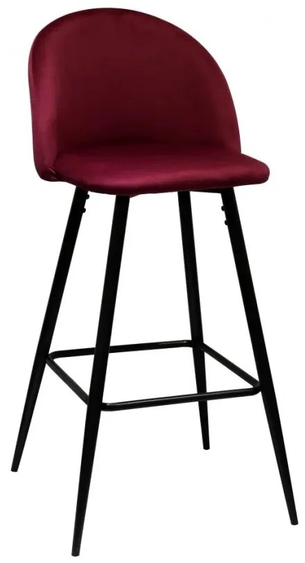 Set de 2 scaune de bar design modern Vincent, tesatura bordo SX-600649