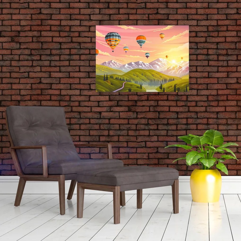 Tablou - Baloane deasupra unui peisaj (70x50 cm)