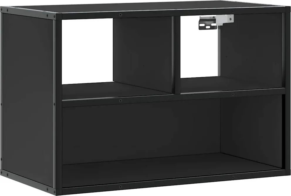 vidaXL Dulap TV, negru, 60x31x39,5 cm, lemn prelucrat și metal