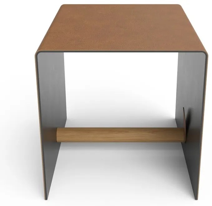 Cutie de depozitare neagră/în culoare naturală din metal și din piele ecologică decorativă 32x38x31 cm Bull – LIND DNA