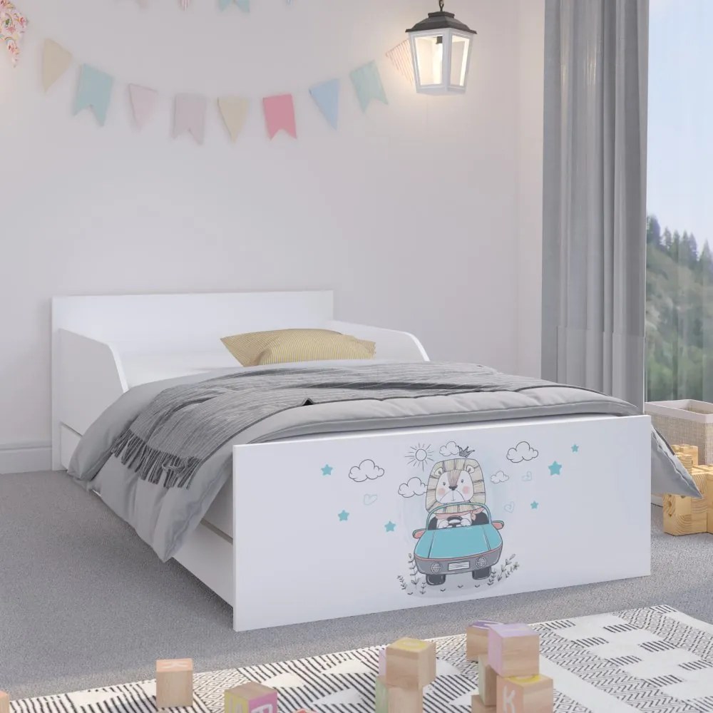 Pătuţ adorabil 180 x 90 cm cu un leu frumos