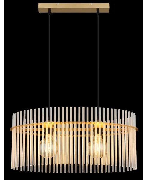 Lustră pe cablu Globo 15698H3M GORLEY 2xE27/60W/230V auriu