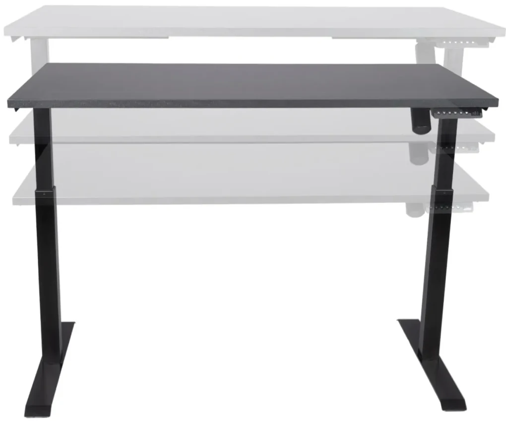 Birou reglabil electric TerrA3 s BLACK - profil pătrat , 1 motor, cadrul negru (Dimensiune blat: 90x60 cm, Culoare blat: Stejar negru 18mm)