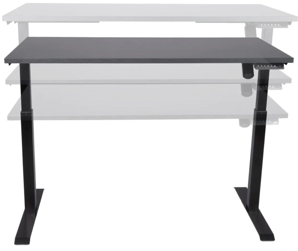 Birou reglabil electric TerrA3 s BLACK - profil pătrat , 1 motor, cadrul negru (Dimensiune blat: 90x60cm, Culoare blat: Alb 25mm)