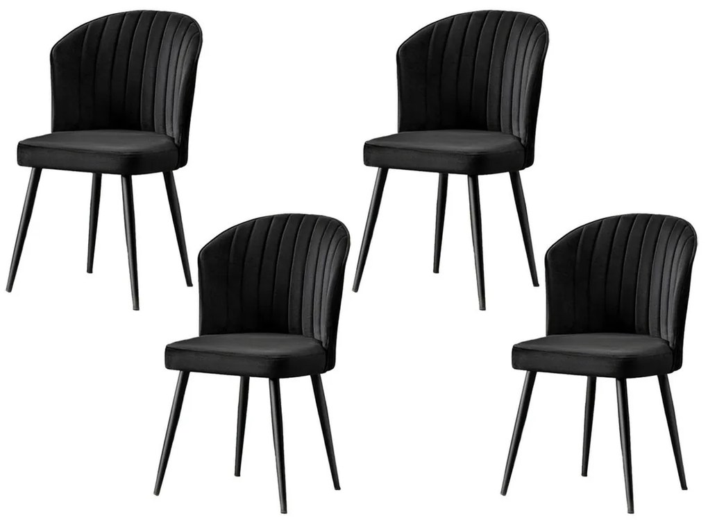 Set de scaune de sufragerie Rubi Black, 4 buc., 4 buc