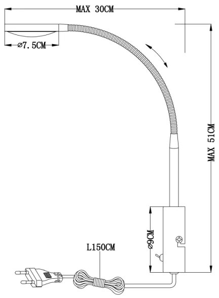 Globo 24103W - Corp de iluminat LED perete PEGASI LED/6W/230V