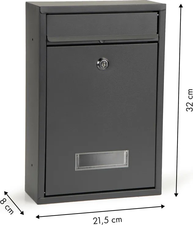 Cutie poștală din oțel galvanizat antracit