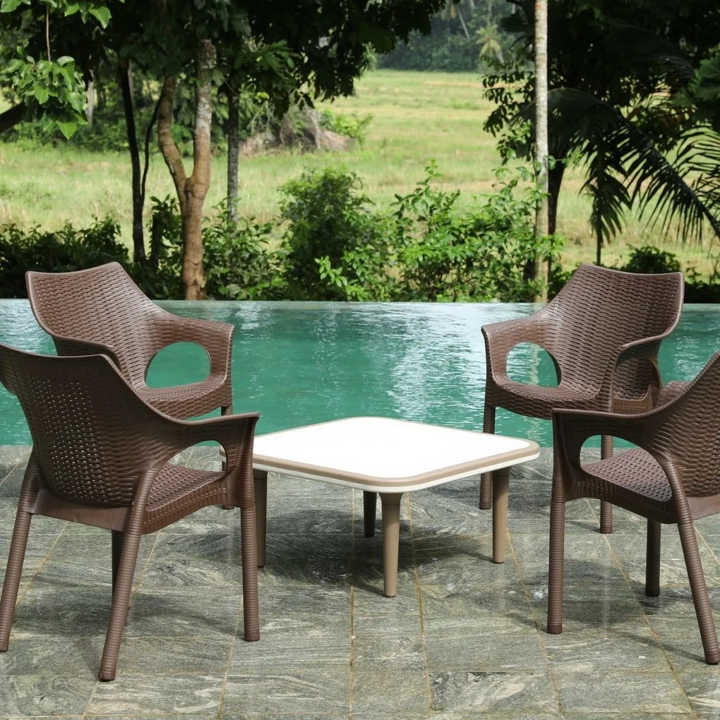 Scaun din ratan Cambridge Dark Brown 61 x 54 x 80 cm