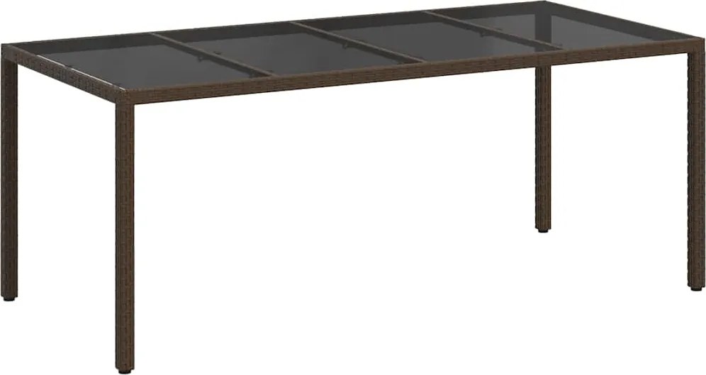 vidaXL Masă de Grădină Maro 190 x 90 x 75 cm poliratan