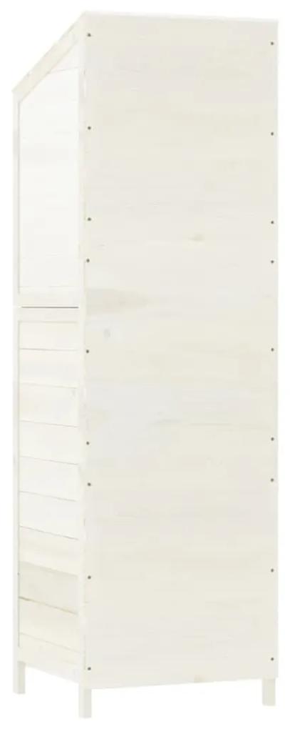 Sopron de gradina, alb, 55x52x174,5 cm, lemn masiv de brad Alb, 55 x 52 x 174.5 cm